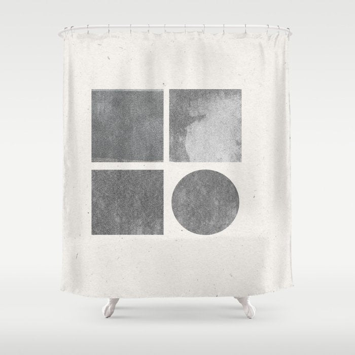 Paper Collage Minimal Objects Shower Curtain Gallery Image 1