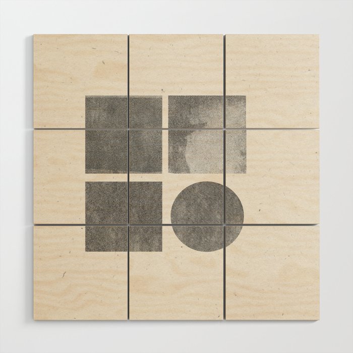 Paper Collage Minimal Objects Wood Wall Art Gallery Image 1