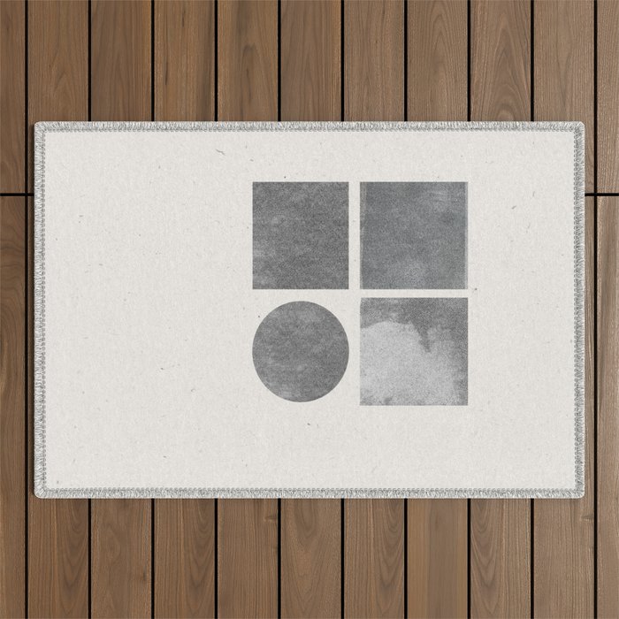 Paper Collage Minimal Objects Outdoor Rug Gallery Image 1