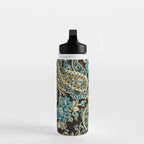 Brown Turquoise Paisley Floral Water Bottle Gallery Image 3