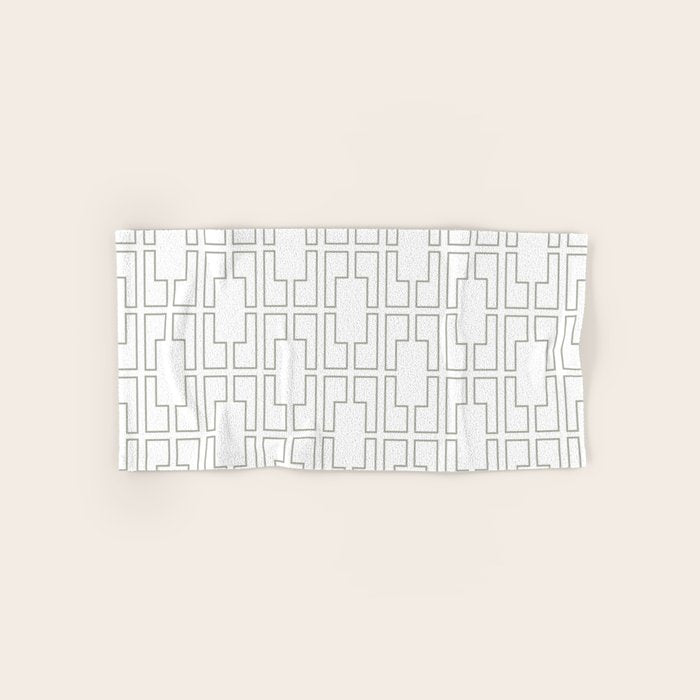 Simply Mid-Century Retro Gray on White Bath Towel Gallery Image 1
