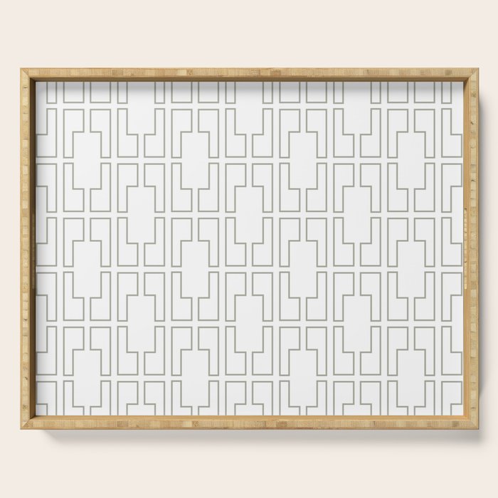 Simply Mid-Century Retro Gray on White Serving Tray Gallery Image 1