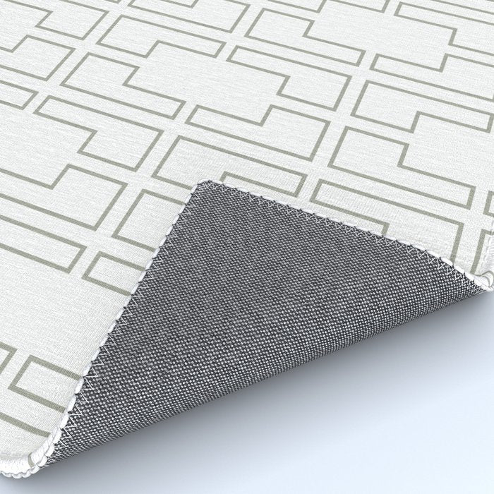 Simply Mid-Century Retro Gray on White Rug Gallery Image 4