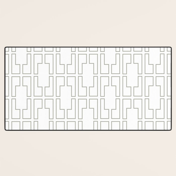 Simply Mid-Century Retro Gray on White Desk Mat Gallery Image 3