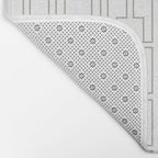 Simply Mid-Century Retro Gray on White Bath Mat Gallery Image 2