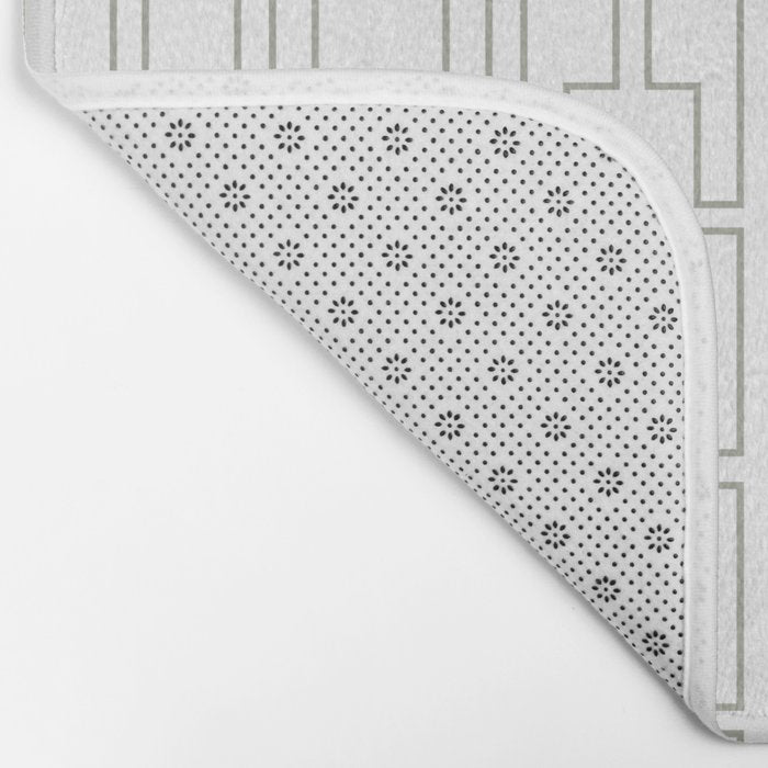 Simply Mid-Century Retro Gray on White Bath Mat Gallery Image 2