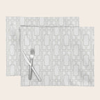 Simply Mid-Century Retro Gray on White Placemat Gallery Image 1