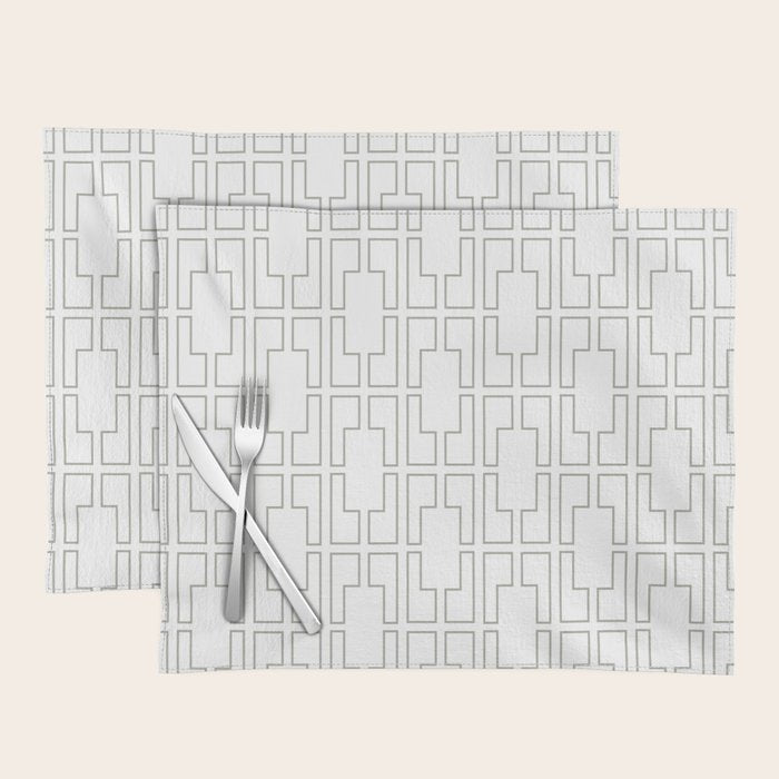 Simply Mid-Century Retro Gray on White Placemat Gallery Image 1