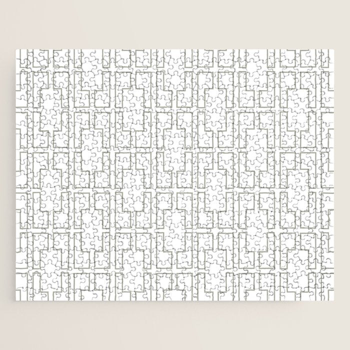 Simply Mid-Century Retro Gray on White Jigsaw Puzzle Gallery Image 1