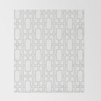 Simply Mid-Century Retro Gray on White Throw Blanket Gallery Image 2
