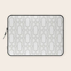 Simply Mid-Century Retro Gray on White Laptop Sleeve Gallery Image 1