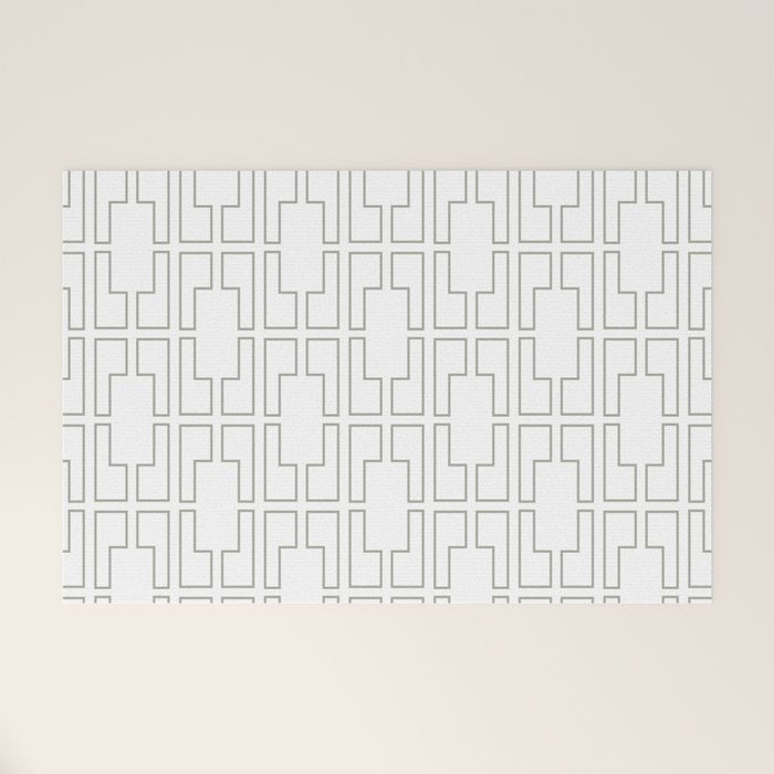 Simply Mid-Century Retro Gray on White Welcome Mat Gallery Image 1