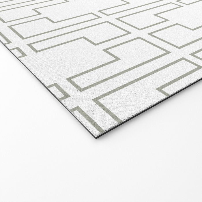 Simply Mid-Century Retro Gray on White Welcome Mat Gallery Image 2