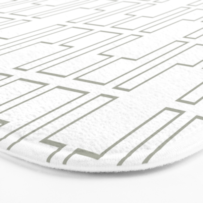 Simply Mid-Century Retro Gray on White Bath Mat Gallery Image 3