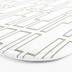 Simply Mid-Century Retro Gray on White Bath Mat Gallery Image 3