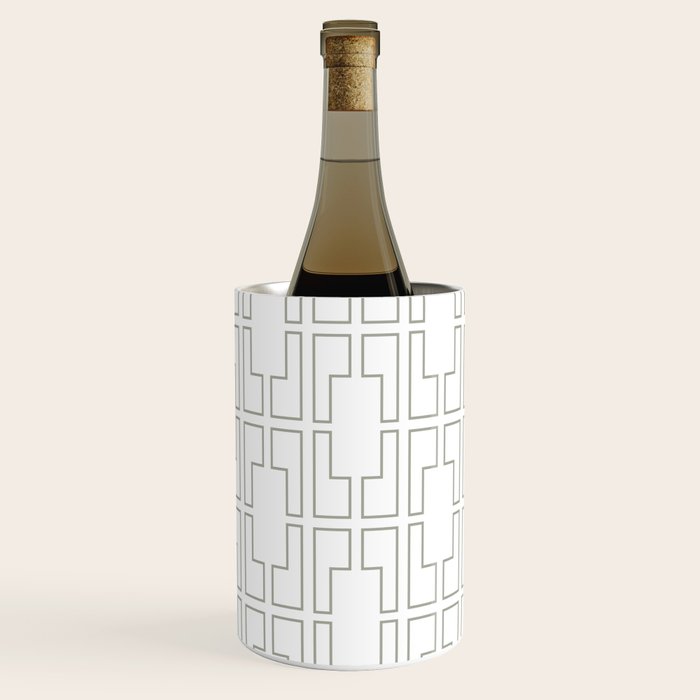 Simply Mid-Century Retro Gray on White Wine Chiller Gallery Image 2