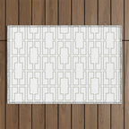 Simply Mid-Century Retro Gray on White Outdoor Rug Gallery Image 1