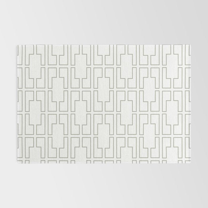 Simply Mid-Century Retro Gray on White Rug Gallery Image 2