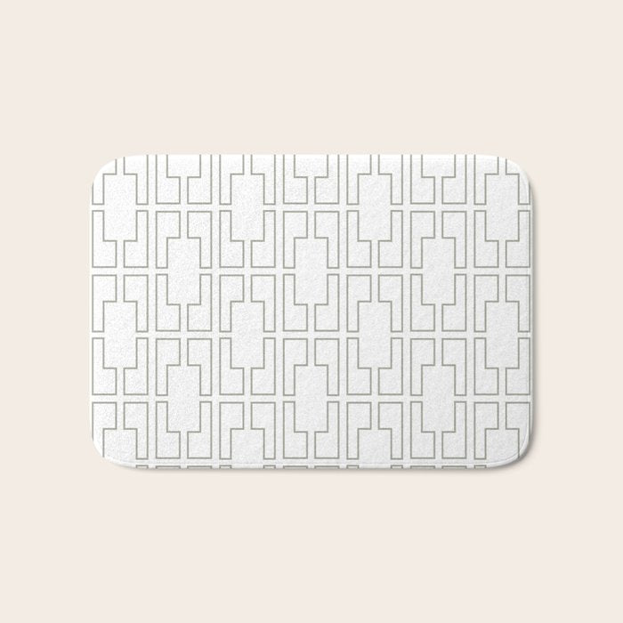 Simply Mid-Century Retro Gray on White Bath Mat Gallery Image 1