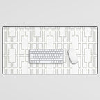 Simply Mid-Century Retro Gray on White Desk Mat Gallery Image 1