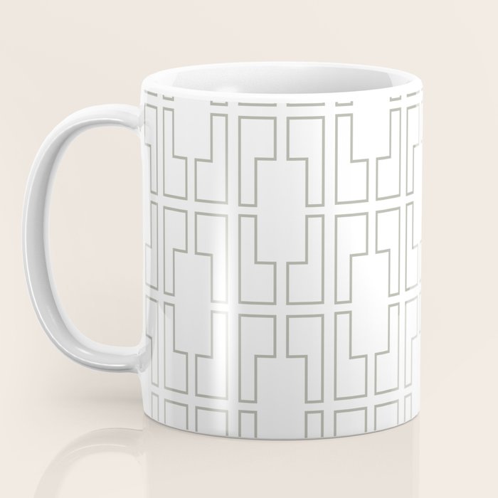 Simply Mid-Century Retro Gray on White Coffee Mug Gallery Image 3