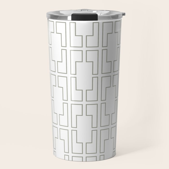 Simply Mid-Century Retro Gray on White Travel Mug Gallery Image 1