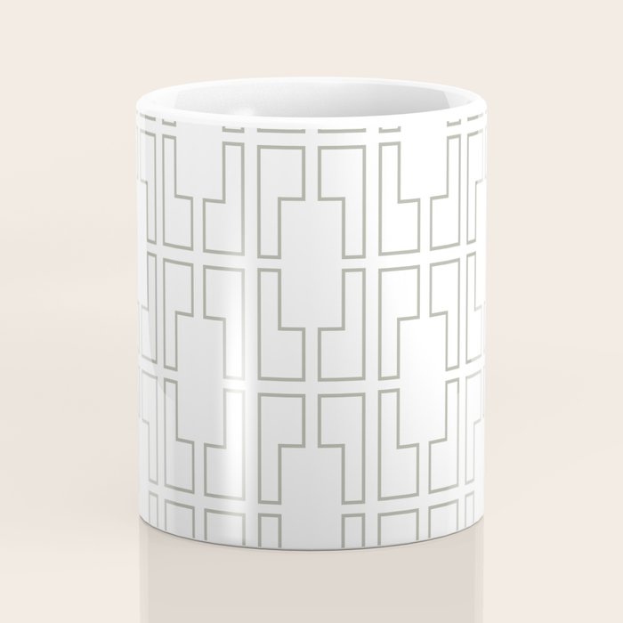 Simply Mid-Century Retro Gray on White Coffee Mug Gallery Image 4