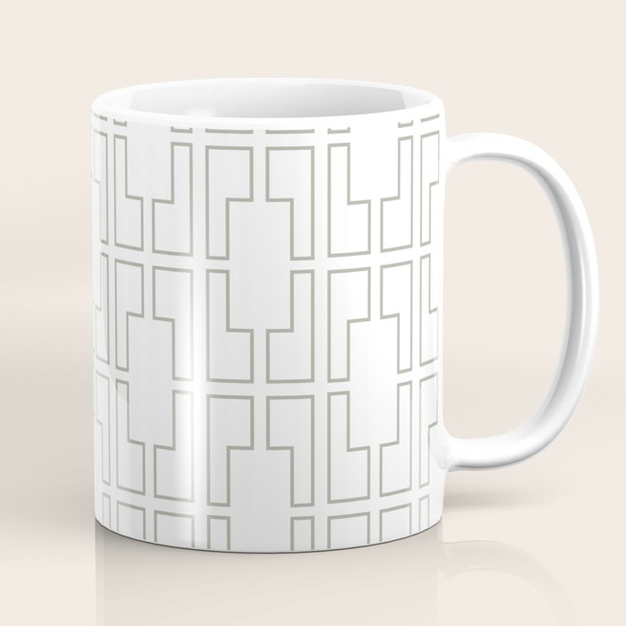 Simply Mid-Century Retro Gray on White Coffee Mug Gallery Image 1