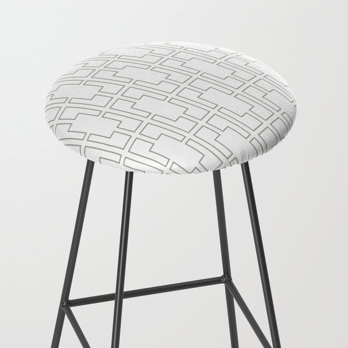 Simply Mid-Century Retro Gray on White Stool Gallery Image 2