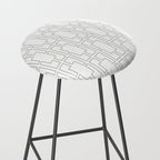 Simply Mid-Century Retro Gray on White Stool Gallery Image 2