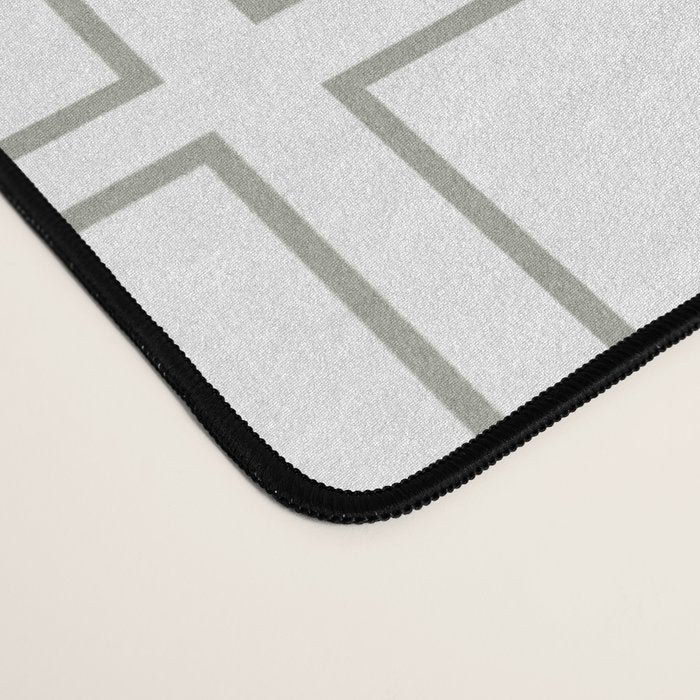 Simply Mid-Century Retro Gray on White Desk Mat Gallery Image 4