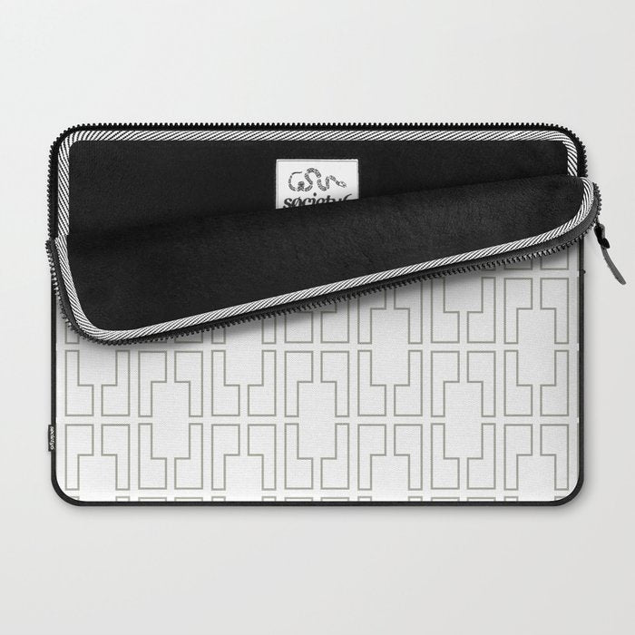 Simply Mid-Century Retro Gray on White Laptop Sleeve Gallery Image 2