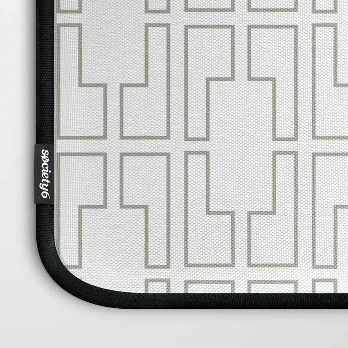 Simply Mid-Century Retro Gray on White Laptop Sleeve Gallery Image 3