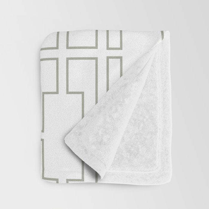 Simply Mid-Century Retro Gray on White Throw Blanket Gallery Image 3
