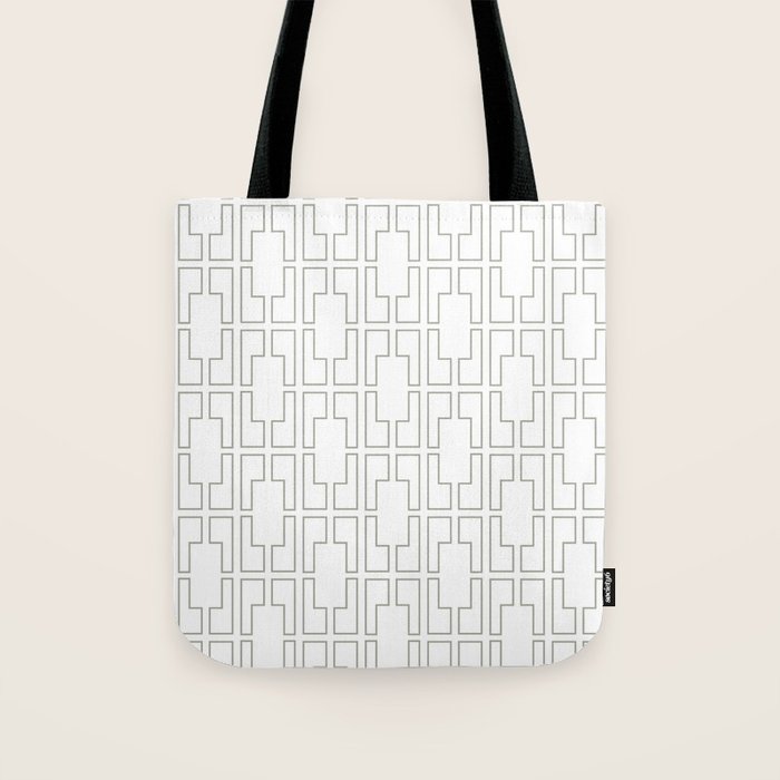 Simply Mid-Century Retro Gray on White Tote Bag Gallery Image 1