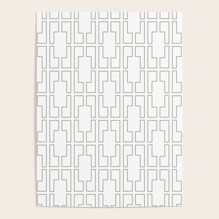 Simply Mid-Century Retro Gray on White Poster Gallery Image 4