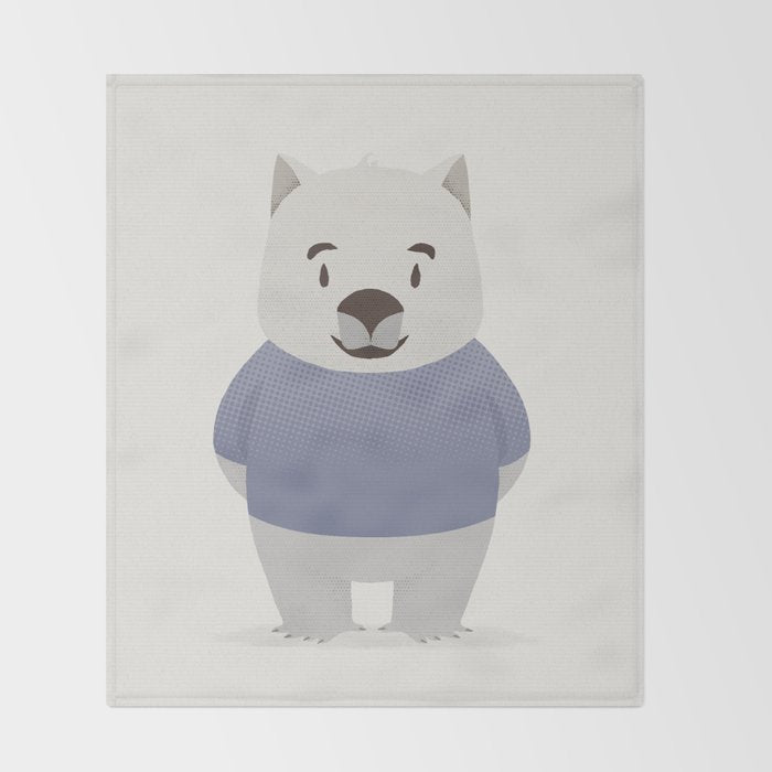 Kiddie Wombat Throw Blanket Gallery Image 2
