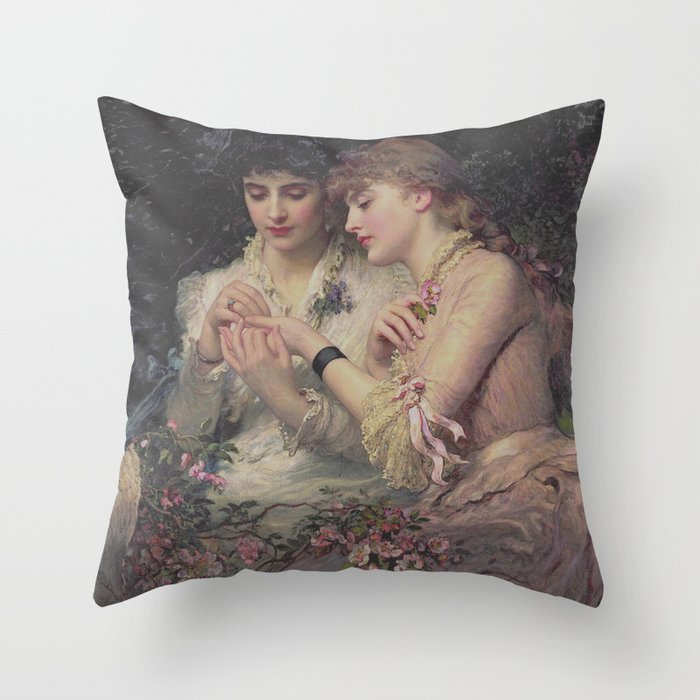 A Thorn Amidst Roses by James Sant 1887 Throw Pillow Gallery Image 1