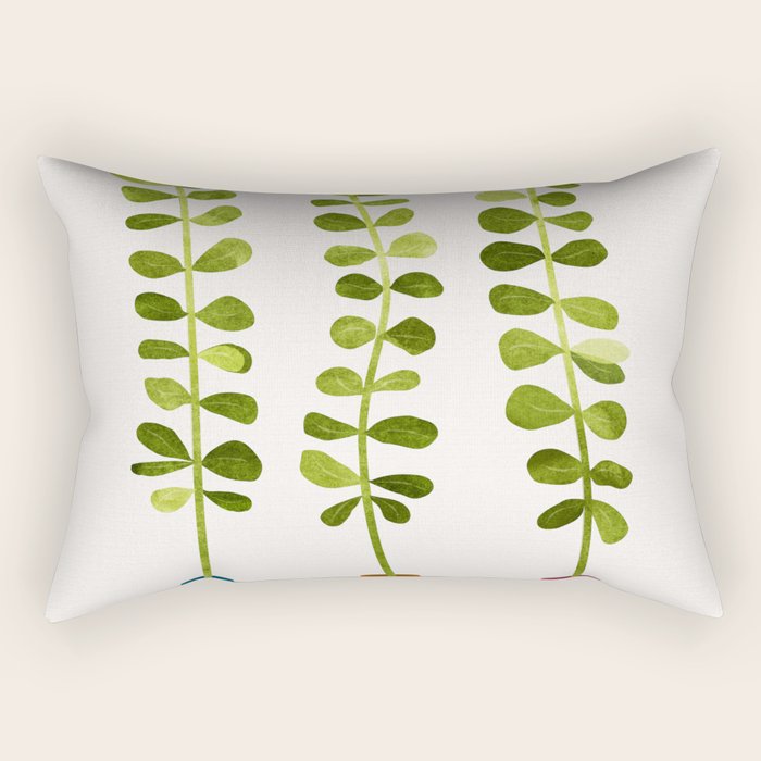 Sweet Sprout Friends - Contemporary Botanical Illustration Rectangular Pillow Gallery Image 2