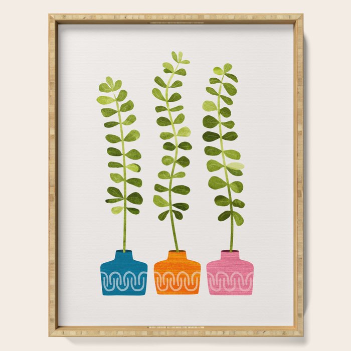 Sweet Sprout Friends - Contemporary Botanical Illustration Serving Tray Gallery Image 1