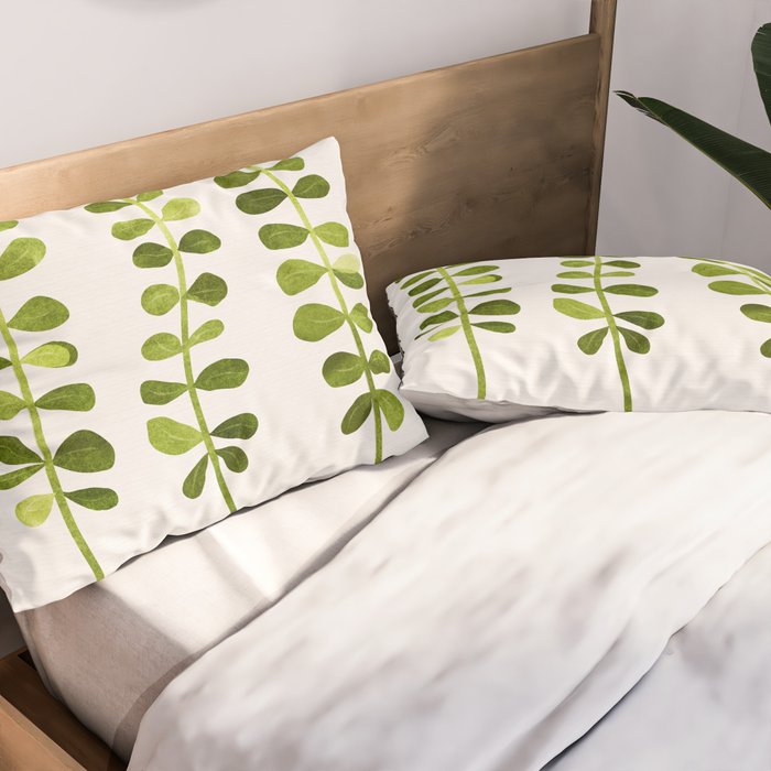 Sweet Sprout Friends - Contemporary Botanical Illustration Pillow Sham Gallery Image 2