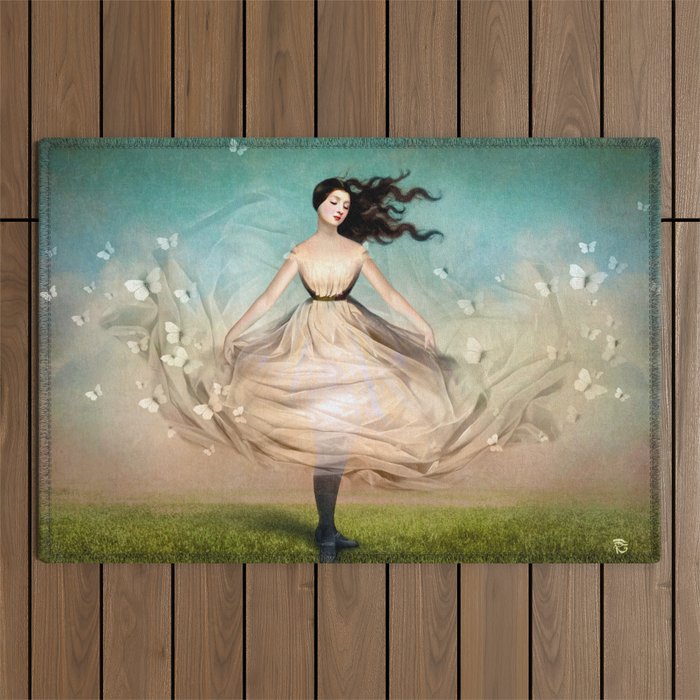 Butterfly Dress Outdoor Rug Gallery Image 1