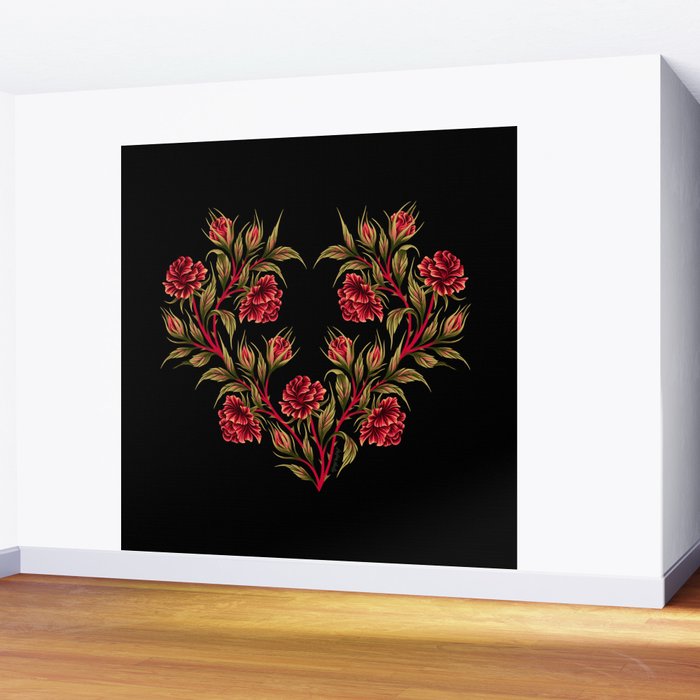 Rose - Red / Green Wall Mural Gallery Image 2