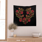Rose - Red / Green Wall Tapestry Gallery Image 2