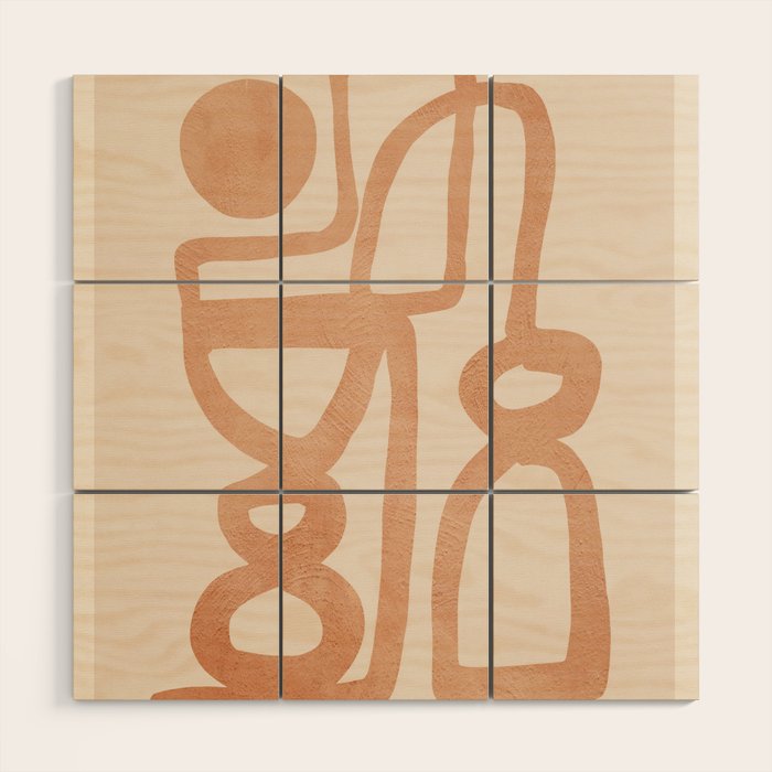 Abstract Minimal Shapes 80 Wood Wall Art Gallery Image 1