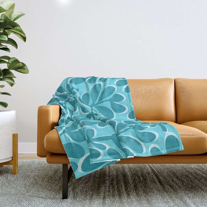 Turquoise Forest Throw Blanket Gallery Image 1