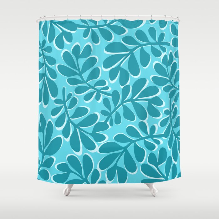 Turquoise Forest Shower Curtain Gallery Image 1