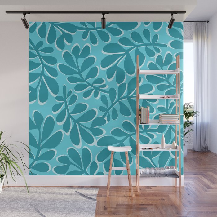 Turquoise Forest Wall Mural Gallery Image 1