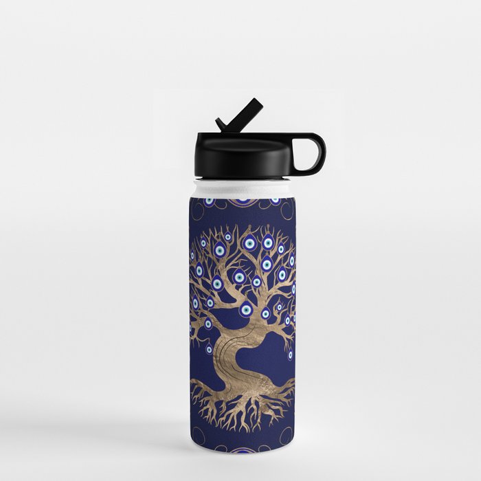 Tree of Life Evil Eye Ornament Water Bottle Gallery Image 1