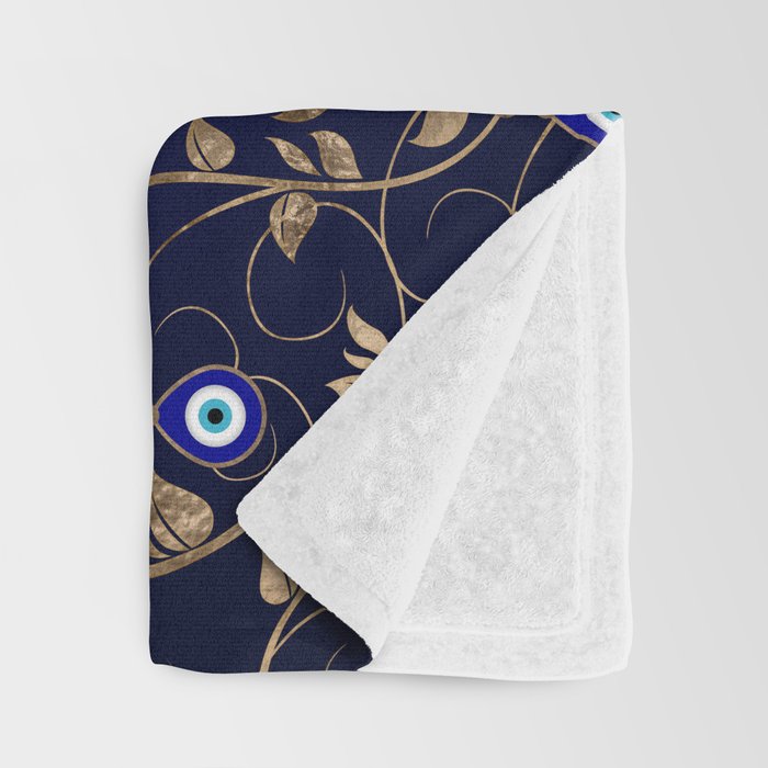 Tree of Life Evil Eye Ornament Throw Blanket Gallery Image 3